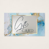 Geschenkkarte aus blau-farbenem Marmor (Vorderseite)