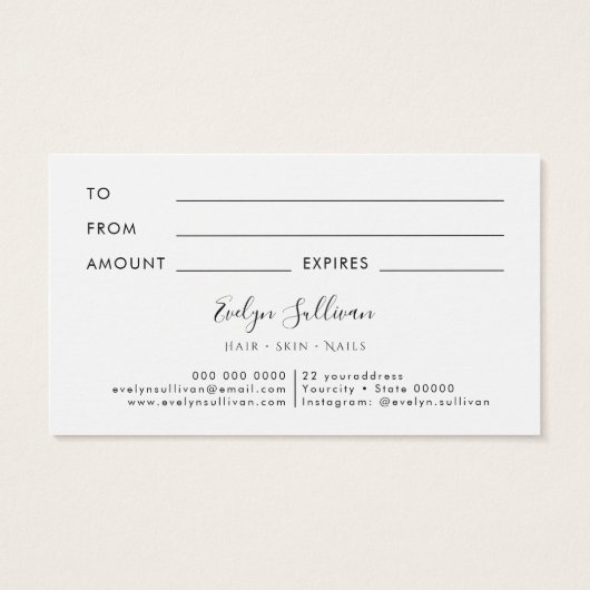 Geschenkkarte aus schwarzem Marmor (Rückseite)