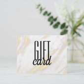 Geschenkkarte aus weißem Marmor, goldfarbener, sch Postkarte (Stehend Vorderseite)