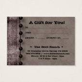 Geschenkkarte Brown Denim Texas Star (Rückseite)