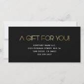 Geschenkkarte "Clean Business Black and Gold Wave" (Rückseite)