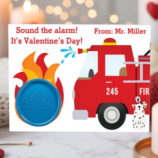 Geschenkkarte des Feuerwehrmanns Valentine Begleitkarte