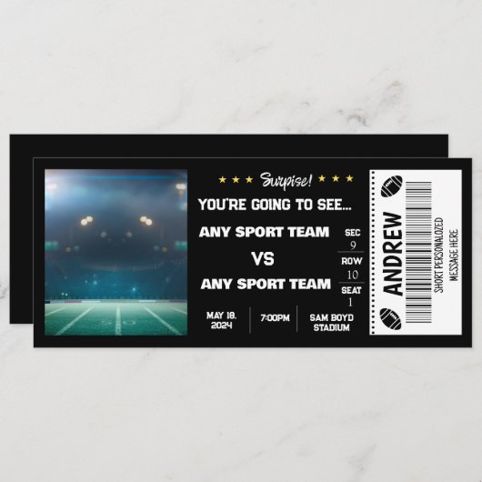 Geschenkkarte für das Fußballstadion Einladung (Vorne/Hinten)