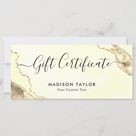 Geschenkkarte für das klassische Yellow Gold Agate (Vorderseite)