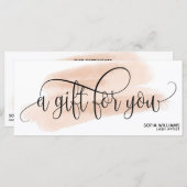 Geschenkkarte für das moderne Blush Pink-Aquarell (Vorne/Hinten)