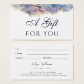 Geschenkkarte für dunkle Opal (Vorne & Hinten)