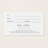 Geschenkkarte für dunkle Opal (Rückseite)