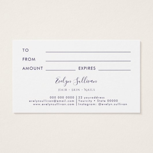 Geschenkkarte für dunkle Opal (Rückseite)