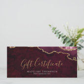 Geschenkkarte für Elegante Burgundy Agate (Stehend Vorderseite)