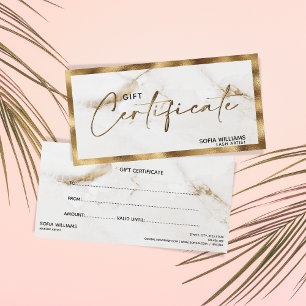 Geschenkkarte für elegantes Gold