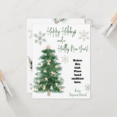 Geschenkkarte für gesunde Weihnachtsbaume Karte (Vorderseite/Rückseite Beispiel)