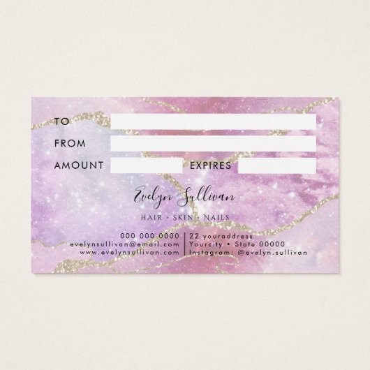 Geschenkkarte für Imitate mit bleibendem Effekt (Rückseite)