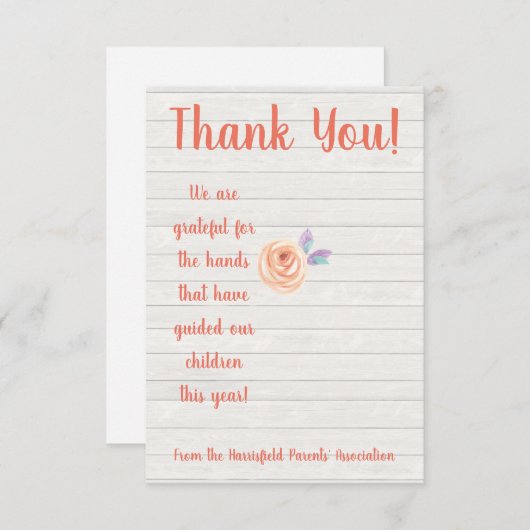 Geschenkkarte für Lehrer Einladung (Vorne/Hinten)