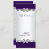 Geschenkkarte für lila Geschenkgutscheine (Vorne/Hinten)