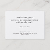 Geschenkkarte für Massagetherapeuten Rabattkarte (Rückseite)