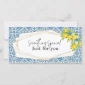 Geschenkkarte für mediterrane Lemon & Blue Tile Dankeskarte (Vorderseite)