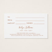 Geschenkkarte für pfirsichfarbenes Marmor (Rückseite)