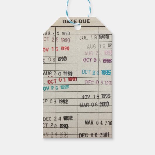 Geschenkkarte für Printable Library Cards Geschenkanhänger (Vorderseite)