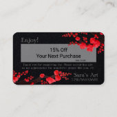 Geschenkkarte für Rote Kirsche Visitenkarte (Rückseite)