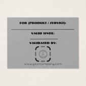 Geschenkkarte für Unternehmen (Rückseite)