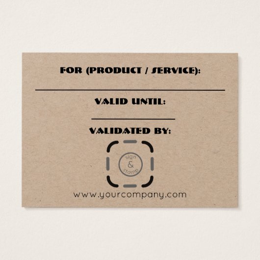 Geschenkkarte für Unternehmen (Rückseite)