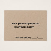 Geschenkkarte für Unternehmen (Rückseite)