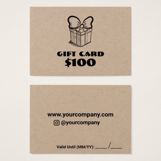 Geschenkkarte für Unternehmen (Vorne & Hinten)