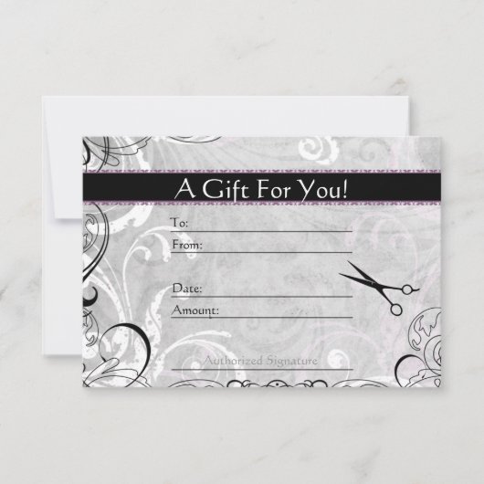 Geschenkkarte für Wirbel und Fluers Salon (Vorderseite)