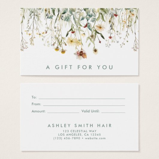 Geschenkkarte getrocknete Blume (Vorne & Hinten)