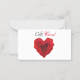 Geschenkkarte Herzförmige Rote Rose Valentine Platzkarte