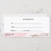 Geschenkkarte mit dem modernen Blush Pink Agate (Rückseite)