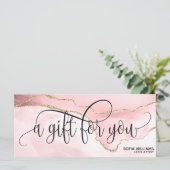 Geschenkkarte mit dem modernen Blush Pink Agate (Stehend Vorderseite)