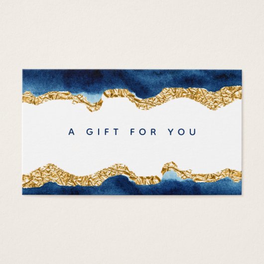 Geschenkkarte Navy Blue und Gold (Vorderseite)