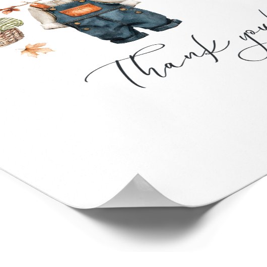 Geschenkkarte Pumpkin Rustic Fall Baby Dusche Poster (Ecke)