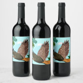 Geschenkkarte 'Schwebender Habicht' Weinetikett (Flaschen)