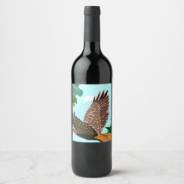 Geschenkkarte 'Schwebender Habicht'  Weinetikett