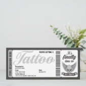Geschenkkarte Skull Tattoo Voucher Ticket Einladung (Stehend Vorderseite)