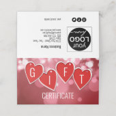 Geschenkkarte Valentinstag Liebe Rotes Herz Platzkarte (Außenseite Aufgefaltet)