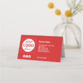 Geschenkkarte Valentinstag Lieblich Red White Hear Platzkarte (Rückseite)