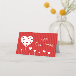 Geschenkkarte Valentinstag Lieblich Red White Hear Platzkarte