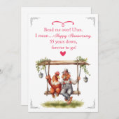 Geschenkkarte zum 55. Jahrestag Einladung (Vorne/Hinten)