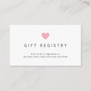 Geschenkkartei Pink Heart Girl Baby Dusche Begleitkarte