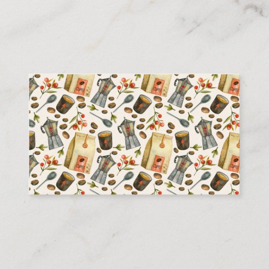 Geschenkkartei QR-Code Kaffee, den ein Baby braut Begleitkarte (Rückseite)