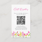Geschenkkartei QR Code Wildblume Kinderdusche Begleitkarte (Vorderseite)
