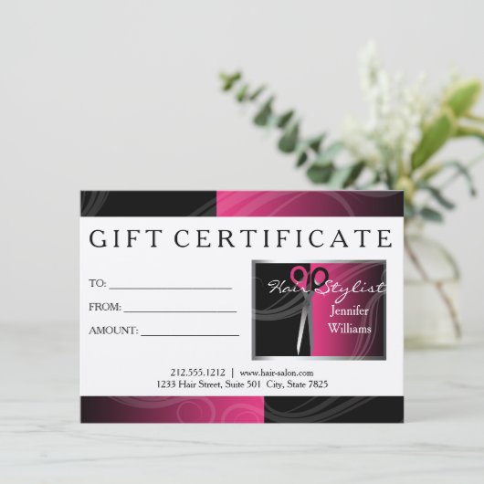 Geschenkkarten für den Friseursalon (Stehend Vorderseite)