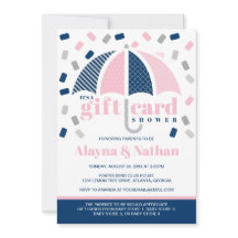 Geschenkkartendusche Einladung in Blau und Rosa