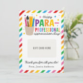 Geschenkkartenhalter für den Paraprofessional Appr Einladung (Stehend Vorderseite)