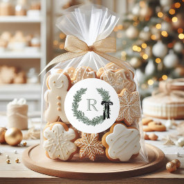 Geschenkkleber für das klassische Monogramm-Wappen Runder Aufkleber