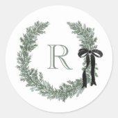 Geschenkkleber für das klassische Monogramm-Wappen Runder Aufkleber (Vorderseite)