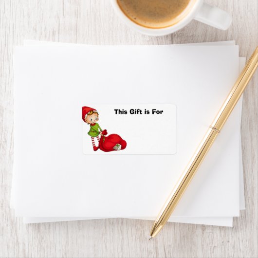 Geschenkkleber mit Adorable Little Elf Adressaufkleber (Insitu)